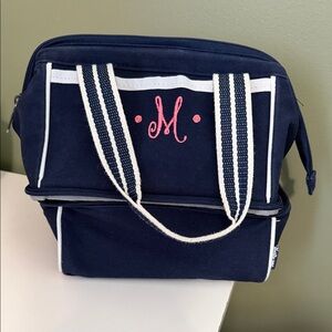 Thirty-One Navy Blue Lunch Thermal with Pink Monogram